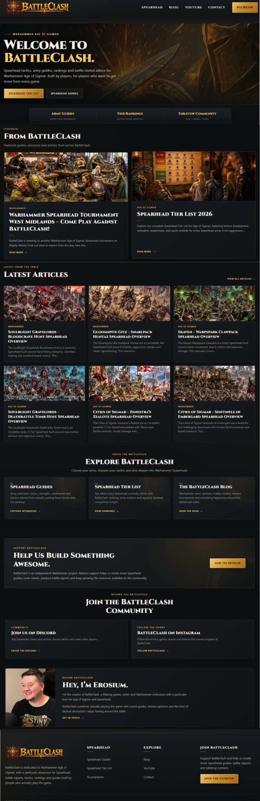 BattleClash WordPress website designed by Theo Ramwell