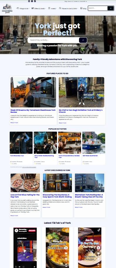 Discovering York WordPress website designed by Theo Ramwell