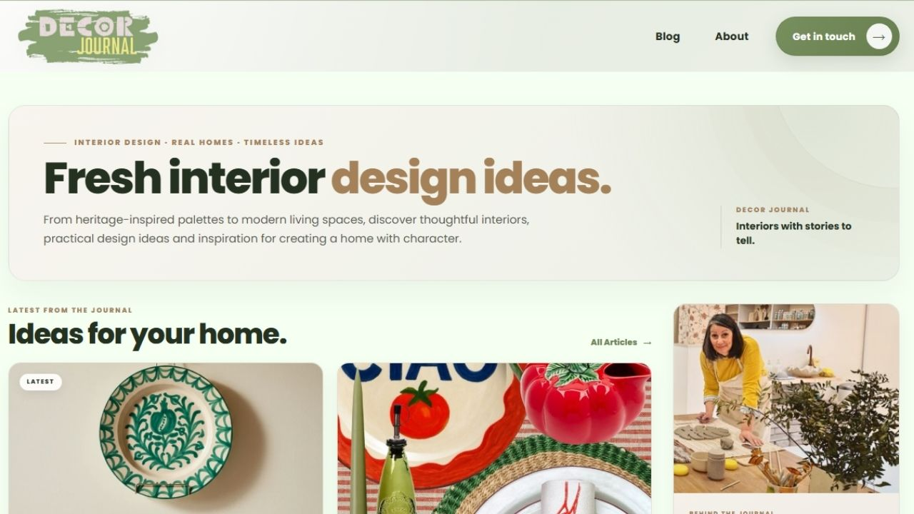 Decor Journal website designed by Theo Ramwell